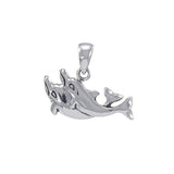 Dolphin Love Sterling Silver Pendant JP061 - Pendants