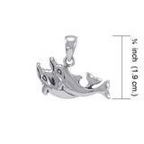 Dolphin Love Sterling Silver Pendant JP061 - Pendants