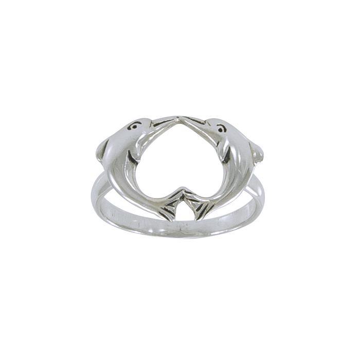 Love Dolphins Sterling Silver Ring JR186 - Rings