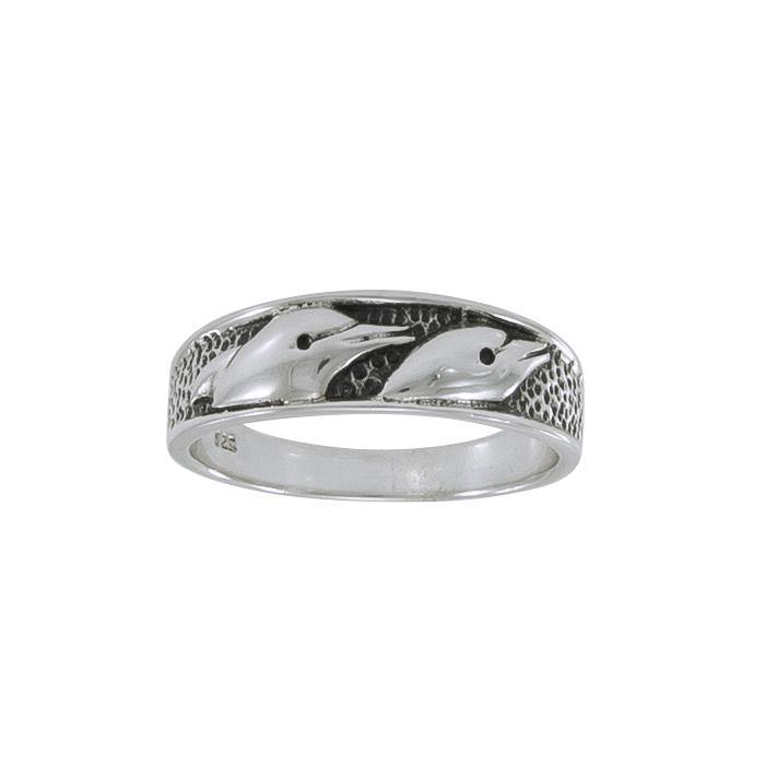 Dolphins Sterling Silver Ring JR324 - Rings
