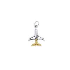 Whale Tail Sterling Silver with Gold Plated Charm MCM083 - Charms