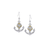 Anchor and Lifebuoy Sterling Silver with Gold Accents Hook Earrings MER1501 - Earrings