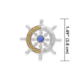Celtic Ship Wheel Gold Accent Pendant MPD069 - Pendants