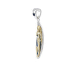 Mermaid Surfboard Gold Accent Sterling Silver Pendant MPD077 - Pendants