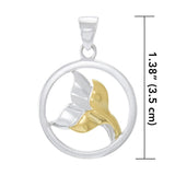 Double Whale Tail Sterling silver & Gold Accent Pendant MPD4421 - Pendants