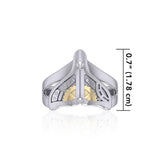 Whale Tail Steampunk Sterling Silver and Gold Ring MRI1266 peterstone.