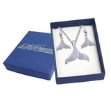 Sterling Silver Whale Tail Pendant and Earrings Gift Box SET038 - Box Sets