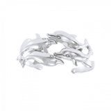 Dolphins Sterling Silver cuff Bracelet TBA192 - Bangles