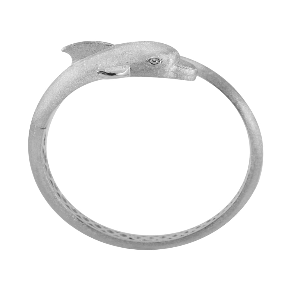 Dolphins Sterling Silver Cuff Bracelet with Locking System TBA274