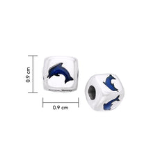 Dolphin Sterling Silver with Enamel Bead TBD033