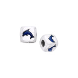 Dolphin Sterling Silver with Enamel Bead TBD033 - Beads