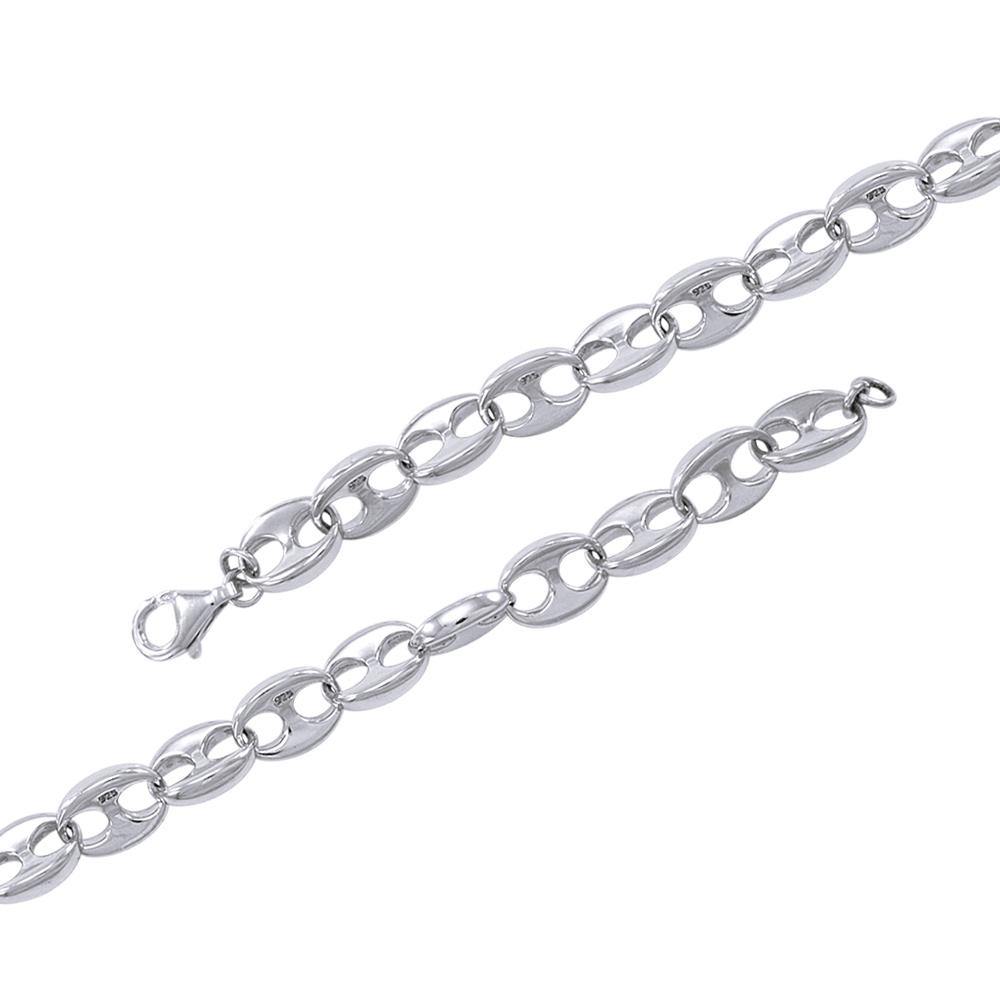 Pig Nose Sterling Silver Link Bracelet TBG307 - Bracelets