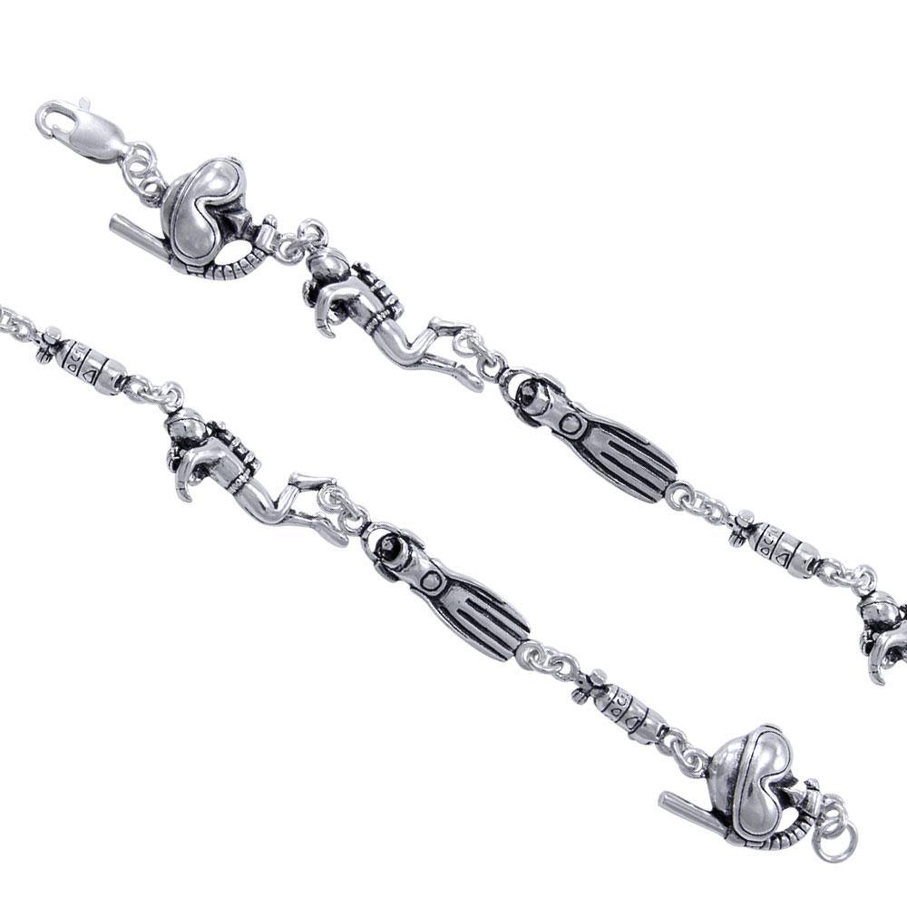 Divers Sterling Silver Link Bracelet TBG329 - Bracelets