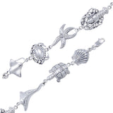 Seashore Sea Life Sterling Silver Link Bracelet TBG352 - Bracelets