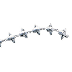 Sun Fish Sterling Silver Link Bracelet TBG522 - Bracelets