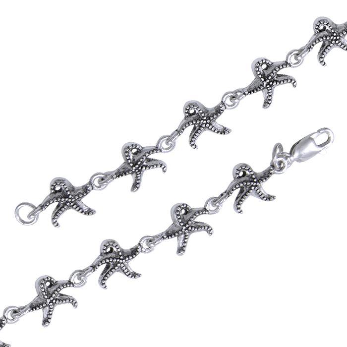 Starfish Sterling Silver Link Bracelet TBG536 - Bracelets