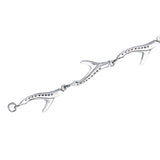 Shark Tail Sterling Silver Link Bracelet TBG575 - Bracelets