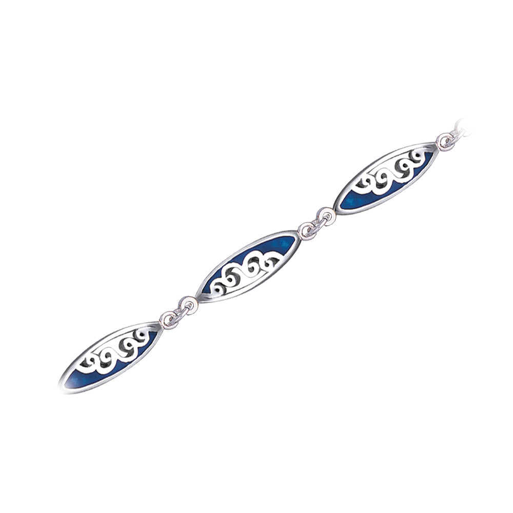 Surf Sterling Silver Link Bracelet TBL002 - Bracelets