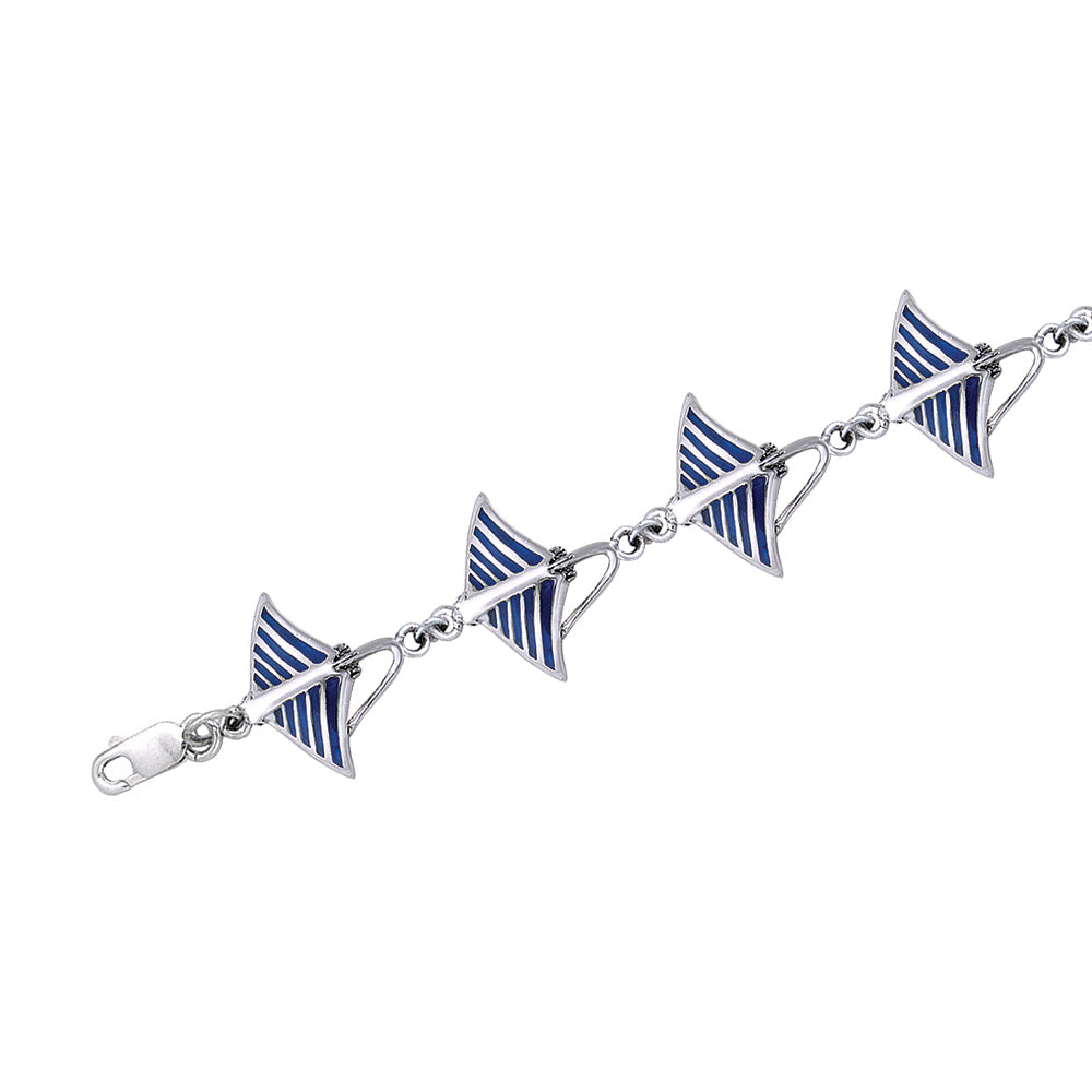 Eagle Ray Sterling Silver Link Bracelet TBL021 - Link Bracelet
