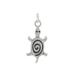 Turtle with Spiral Sterling Silver Charm TC359 - Charms