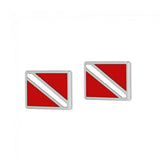 Dive Flag Sterling Silver Post Earring TE2045 - Earrings