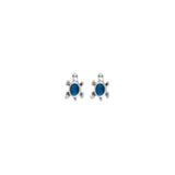 Sea Turtle Sterling Silver with Paua Post Earrings TE2070 - Earrings
