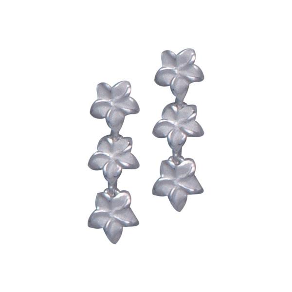 Plumeria - Hawaii National Flower Silver Post Earrings TE2130