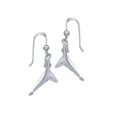Black TipShark Tail Sterling Silver Hook Earring TE2226 - Earrings