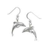 Dolphins Sterling Silver Hook Earring TE248 - Earrings