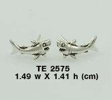 Great White Shark Sterling Silver Post Earring TE2575