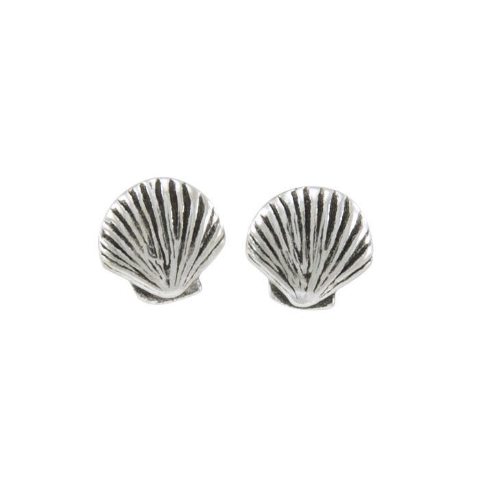 Seashell Sterling Silver Post Earring TE429 - Earrings