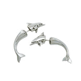 Dolphin Illusion Sterling Silver Post Earring TE431 - Earrings