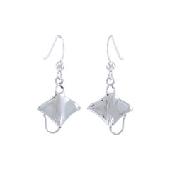 Manta Ray Sterling Silver Hook Earring TE963 - Earrings