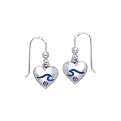Wave On Heart Hook Earrings TER021 - Earrings