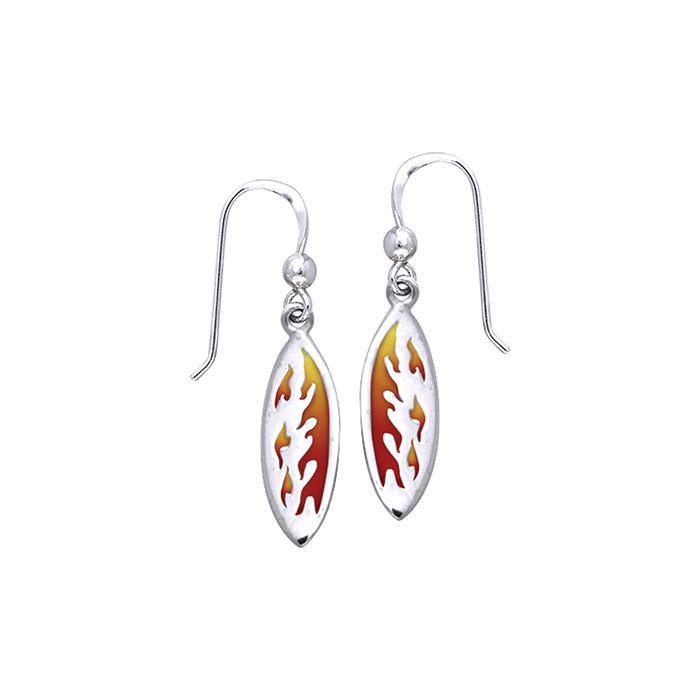 Fire On Surf Sterling Silver Hook Earring TER032 - Earrings