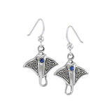 Celtic Manta Ray Sterling Silver Hook Earring TER037 - Earrings