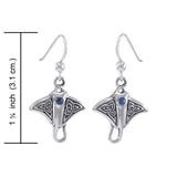 Celtic Manta Ray Sterling Silver Hook Earring TER037