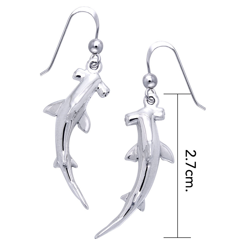 Hammerhead Shark Sterling Silver Earrings TER1117