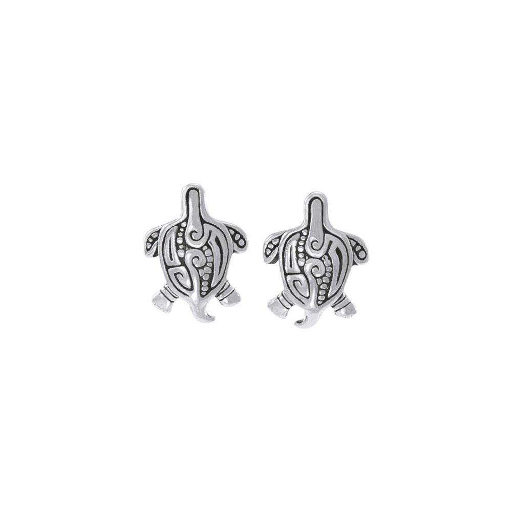 Aboriginal inspired Turtle Sterling Silver Post Earring TER1643 - Earrings