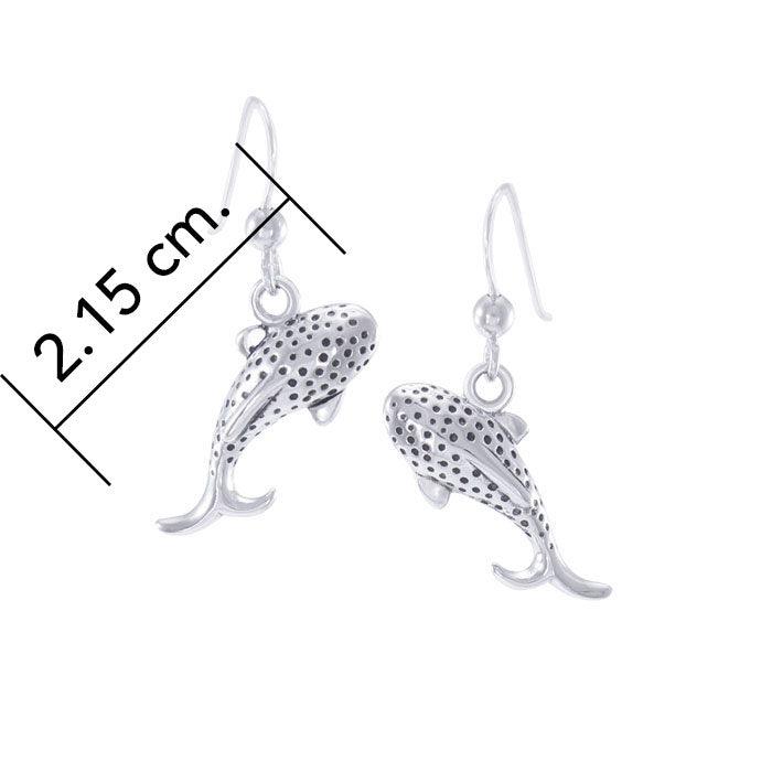 Small Whale Shark Sterling Silver Hook Earring TER1644 - DiveSilver Jewelry