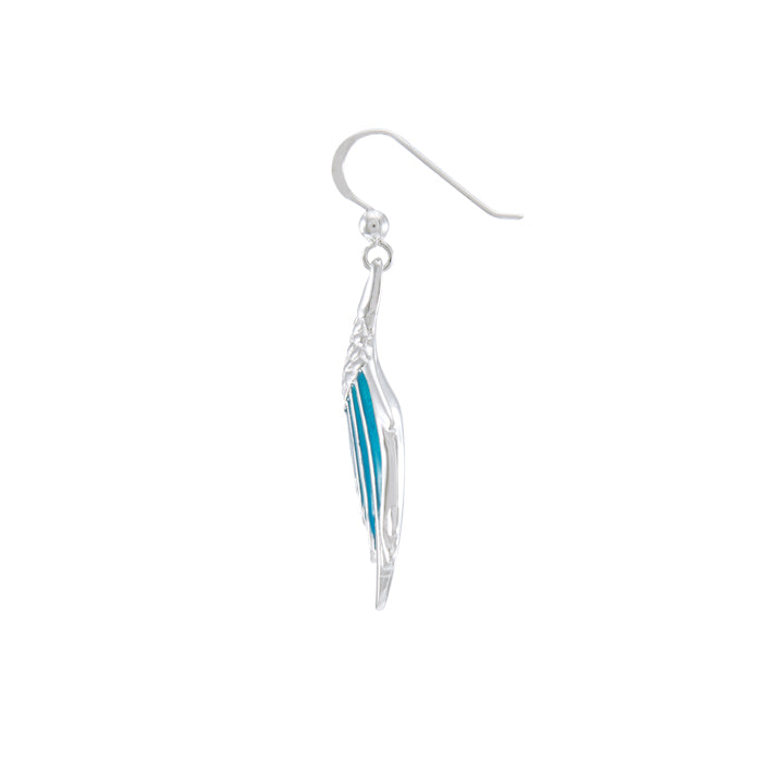 Mermaid Tail with Enamel Sterling Silver Earring TER1646 - Earrings