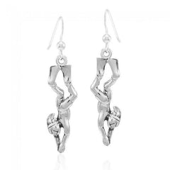 Female Free Diver Sterling Silver Earrings TER1682 - Earrings
