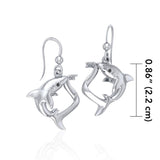 Big Eye Thresher Shark Sterling Silver With Gemstones Earrings TER1697 - Earrings