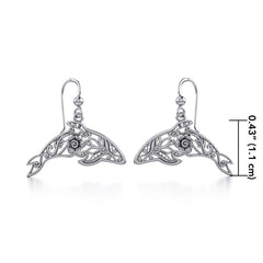 The joy of the gentle giants ~ Sterling Silver Dolphin Filigree Hook Earrings Jewelry TER1704 - Earrings