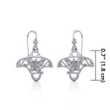 Go with the flow ~ Sterling Silver Manta Ray Filigree Hook Earrings Jewelry TER1705 - 