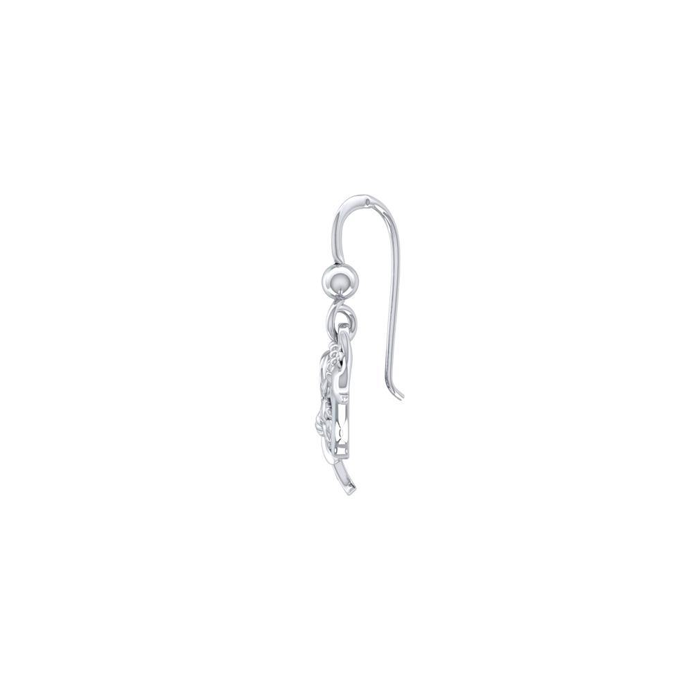 Tranquil guardians of the sea Sterling Silver Whale Filigree Hook Earrings Jewelry TER1711 - Earrings