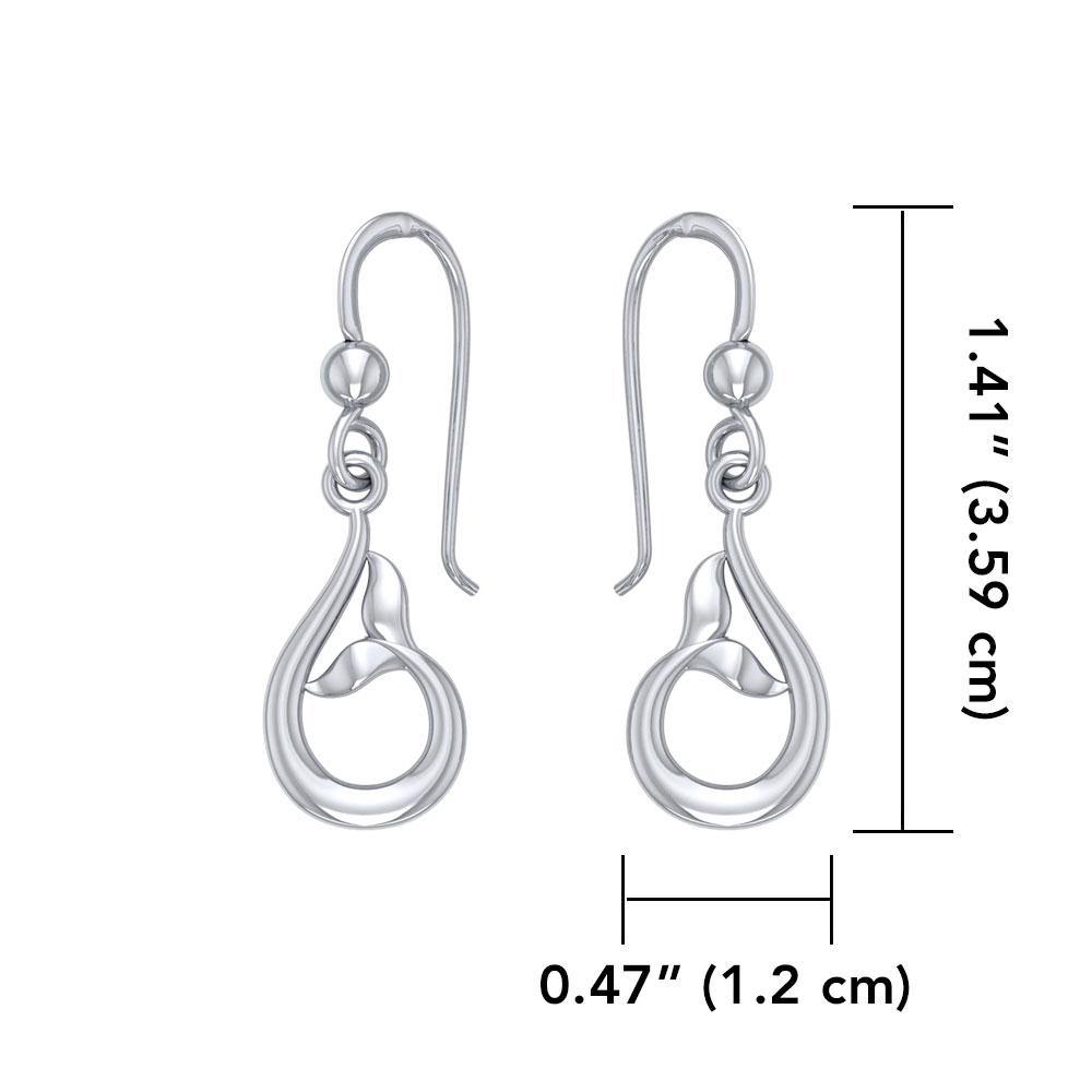 Sterling Silver Wrapping Whale Tail Earrings TER1726 - Earrings