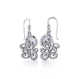 Box Jellyfish with Celtic Tail Silver Earrings TER1734 - Earrings
