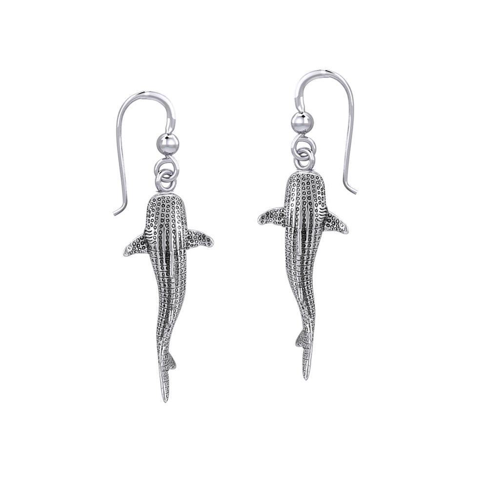 Small Whale Shark Silver Hook Earrings TER1745 - Earrings