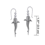 Small Whale Shark Silver Hook Earrings TER1745 - Earrings